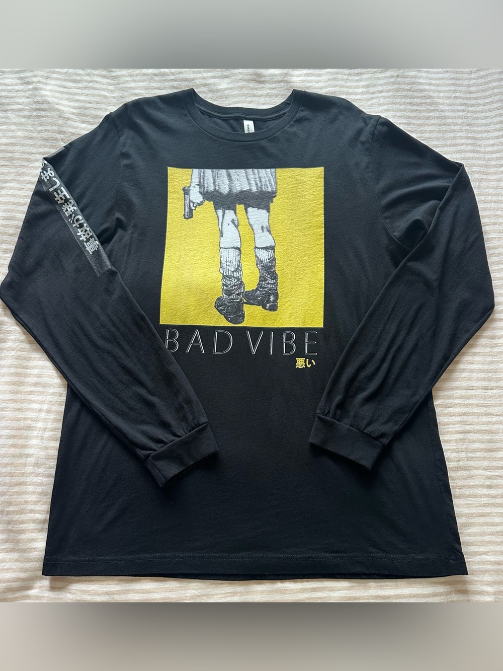 black “bad vibe” 100% cotton tee / sz xl